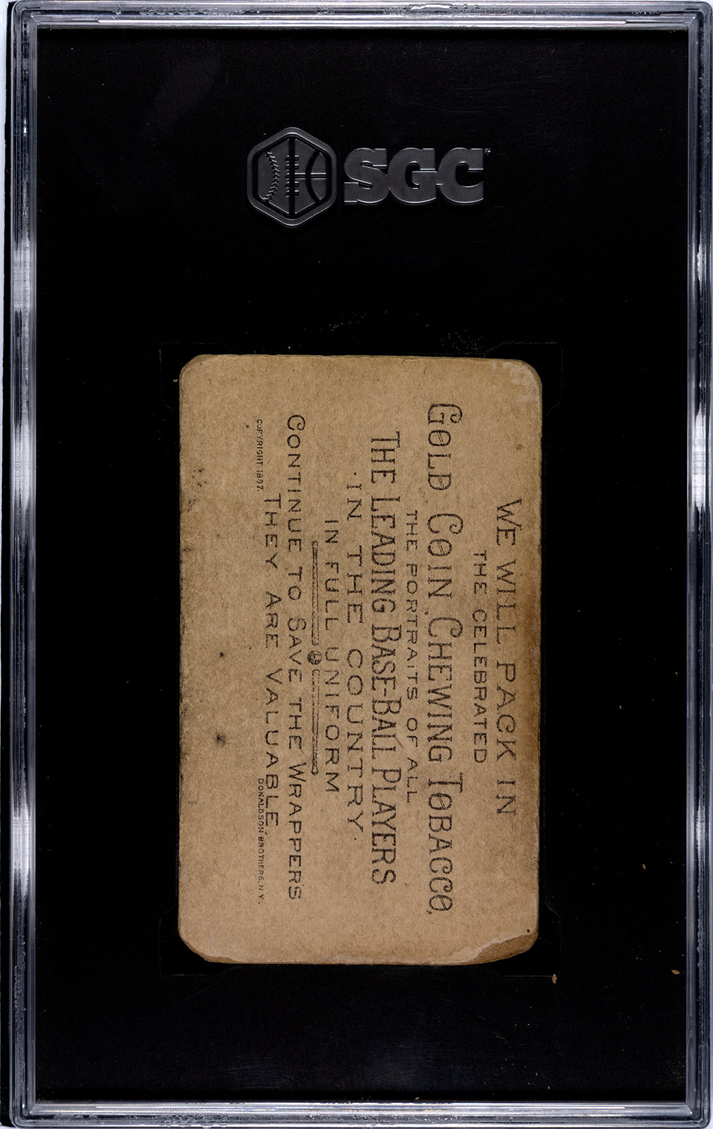 1887 N284 Buchner Gold Coin Jack Farrell (Hands at Knees) - SGC Authentic (Minimum Size Not Met)