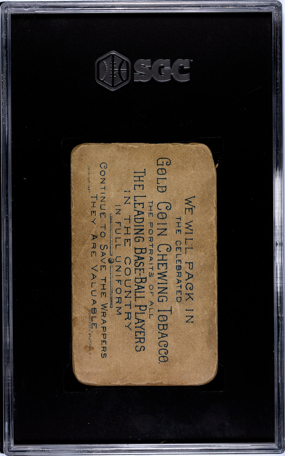 1887 N284 Buchner Gold Coin Charles "Old Hoss" Radbourn (Hands above Waist) - SGC Authentic (Evidence of Trimming)