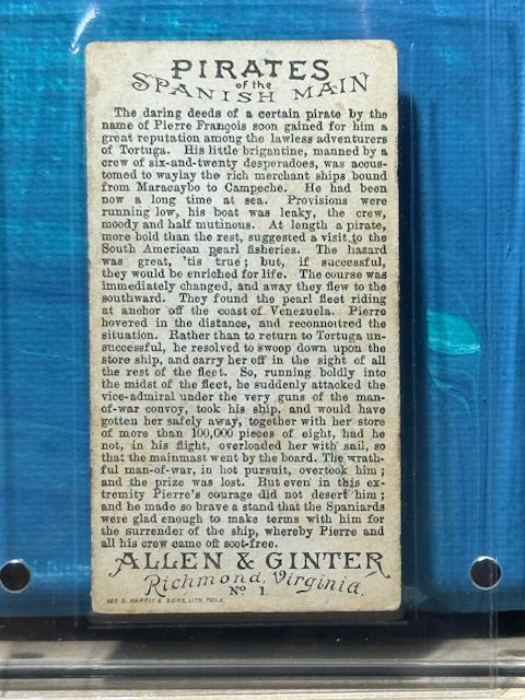 1888 Allen & Ginter N19 Pirates of the Spanish Main Pierre Francois