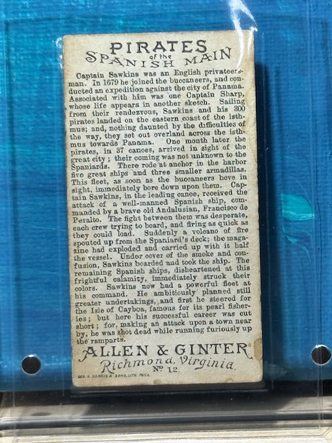 1888 Allen & Ginter N19 Pirates of the Spanish Main Sawkins