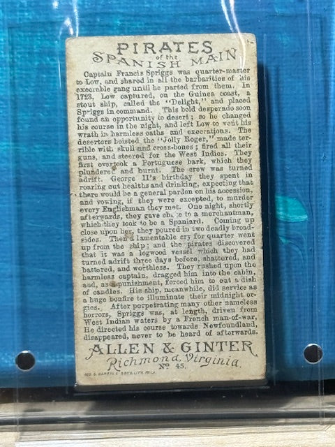 1888 Allen & Ginter N19 Pirates of the Spanish Main Francis Spriggs