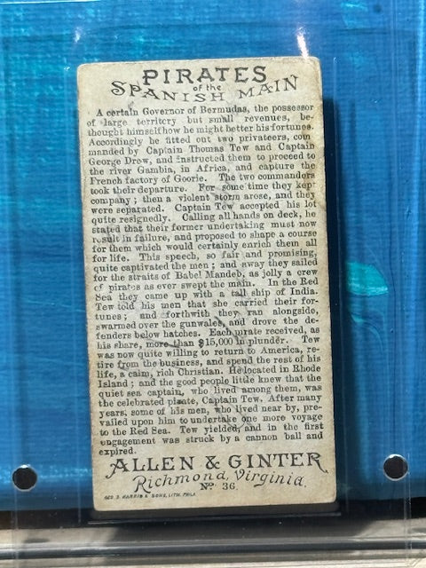 1888 Allen & Ginter N19 Pirates of the Spanish Main Captain Tew