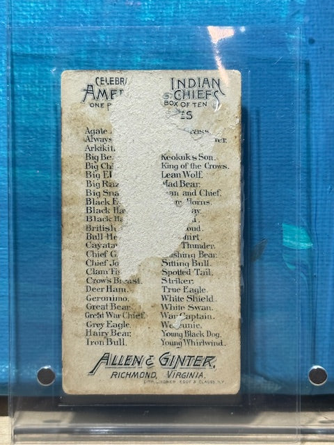 1888 Allen & Ginter N2 American Indian Chiefs Young Black Dog