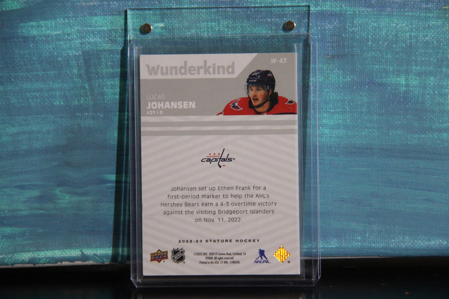 2022-23 Upper Deck Stature #W-43 Lucas Johansen Wunderkind