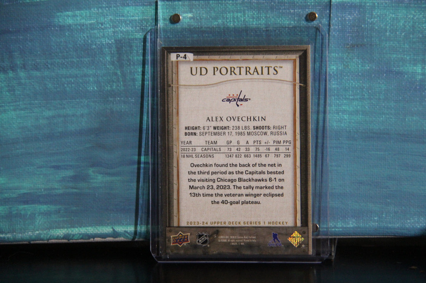 2023-24 Upper Deck Series 1 #P-4 Alex Ovechkin UD Portraits