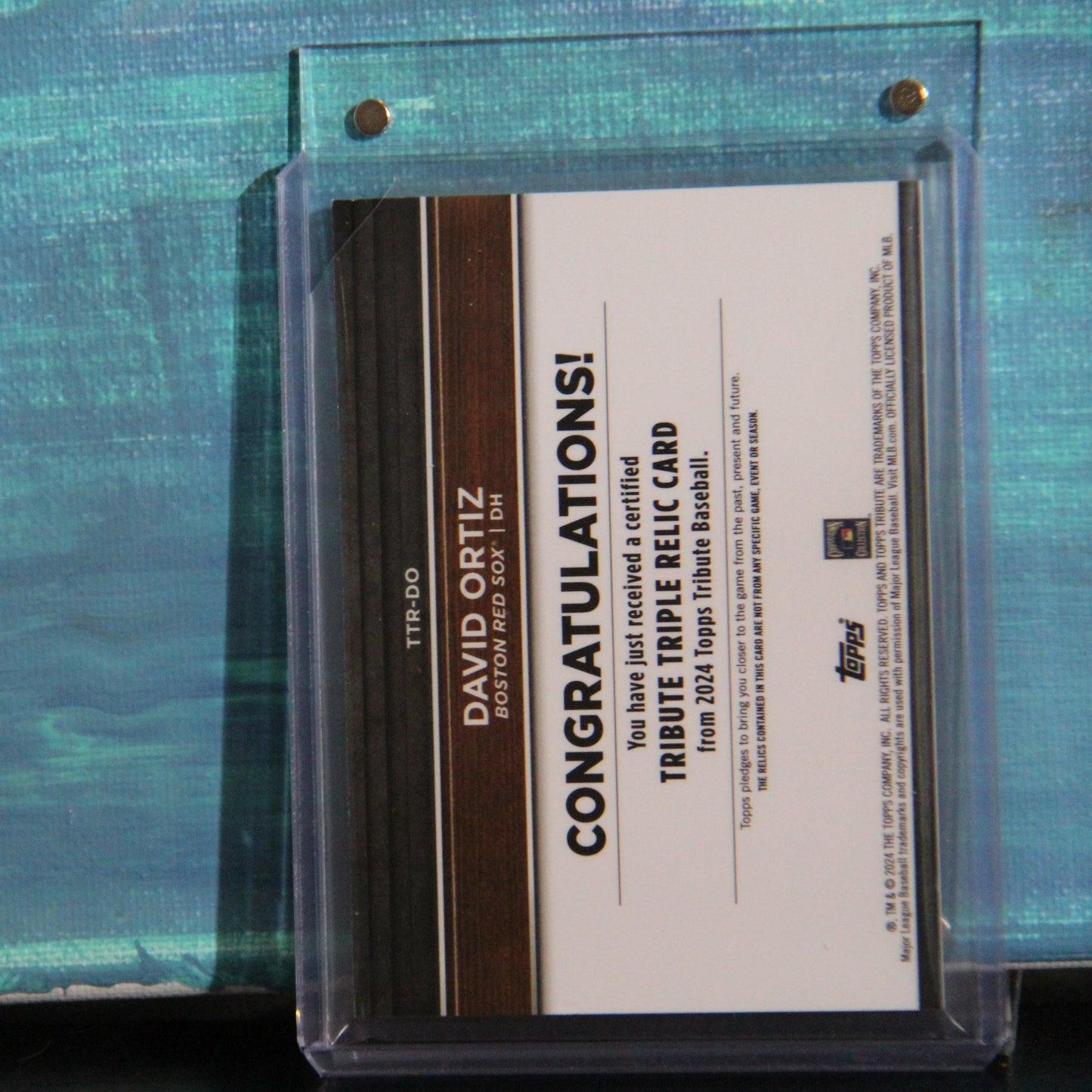 2024 Topps Tribute David Ortiz Green Triple Relic Card 03 /99