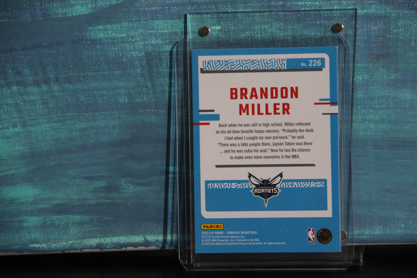 2023-24 Panini Donruss #226 Brandon Miller Rated Rookie