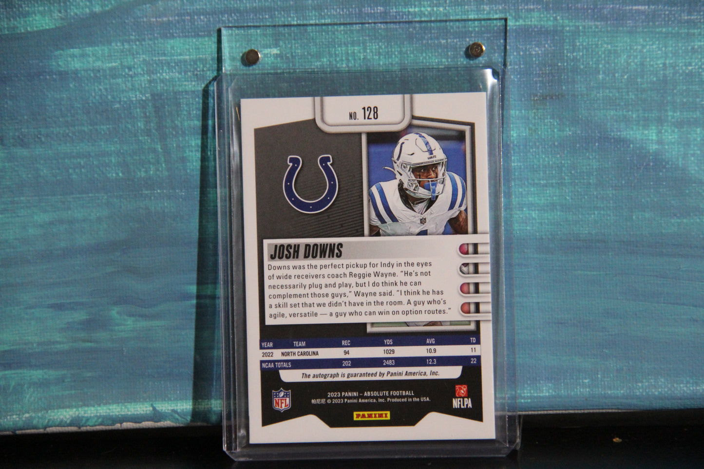 2023 Panini Absolute #128 Josh Downs Red Rookie Auto 94/100