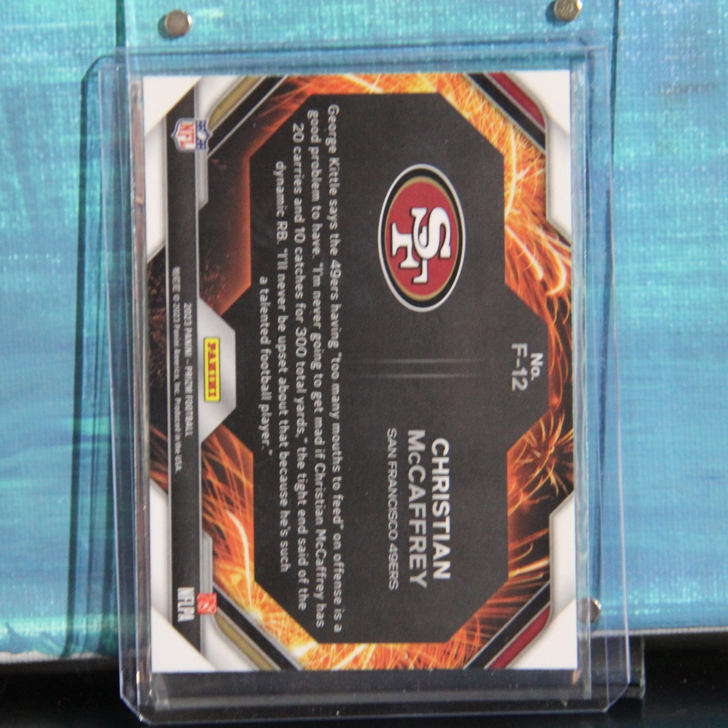 2023 Panini Prizm #F-12 Christian McCaffrey Fireworks