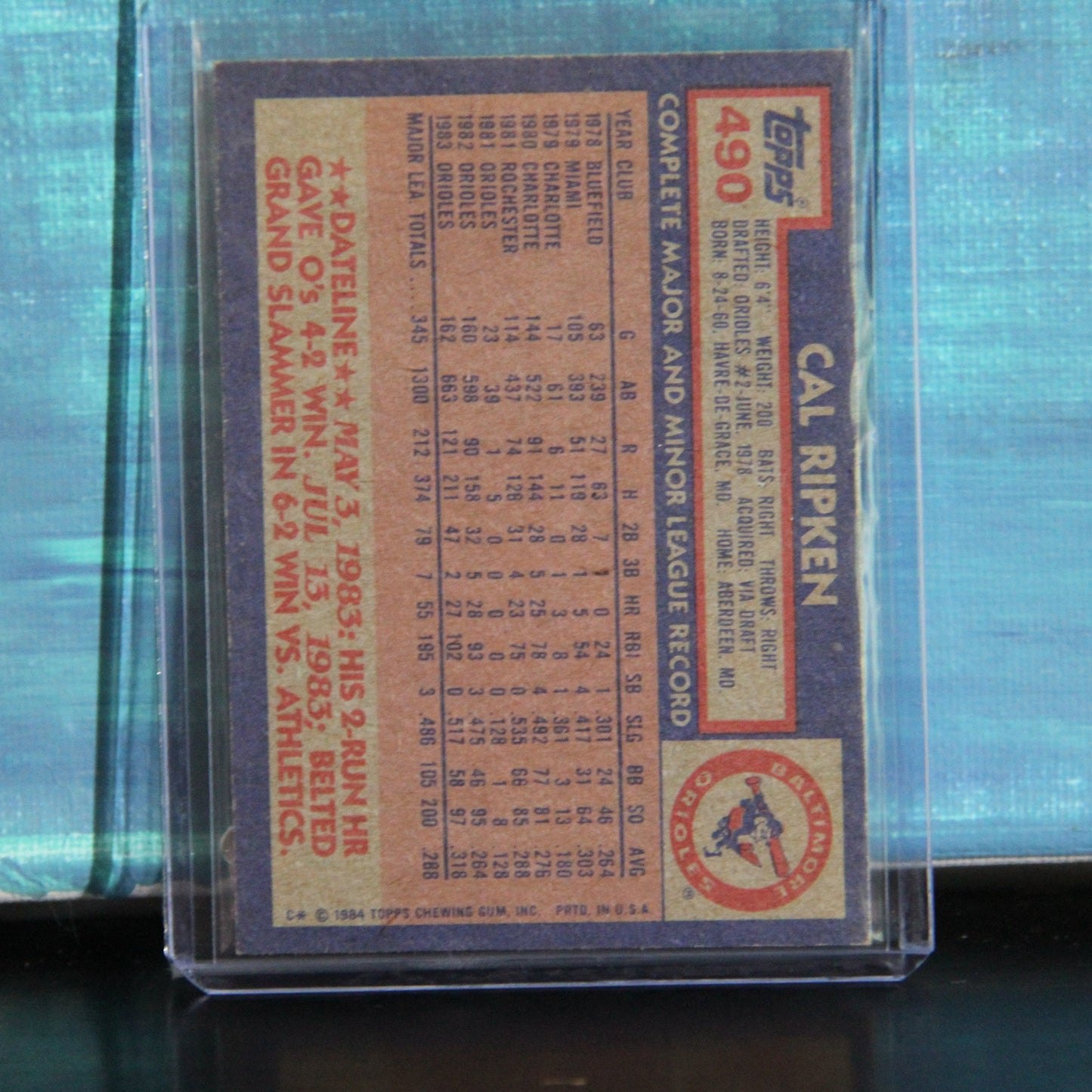 1984 Topps #490 Cal Ripken Jr.