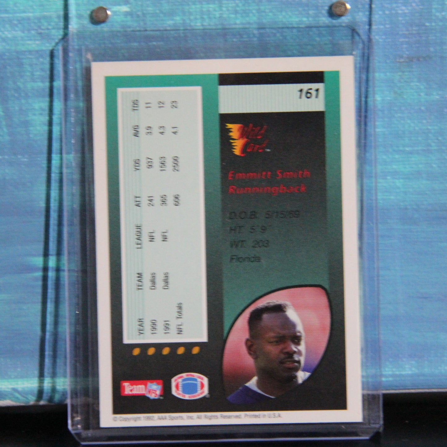 1991 Wild Card #161 Emmitt Smith 5 Stripe