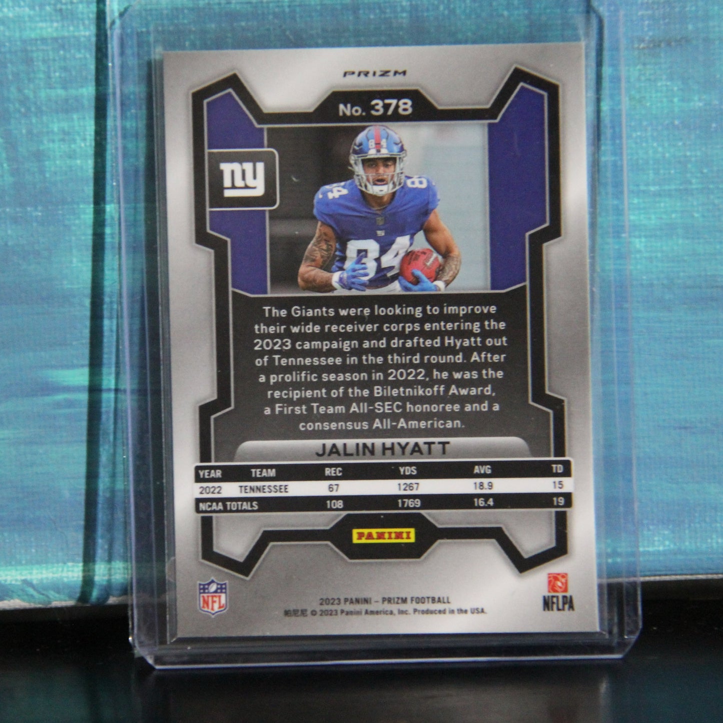 2023 Panini Prizm #378 Jalin Hyatt Neon Green Pulsar RC