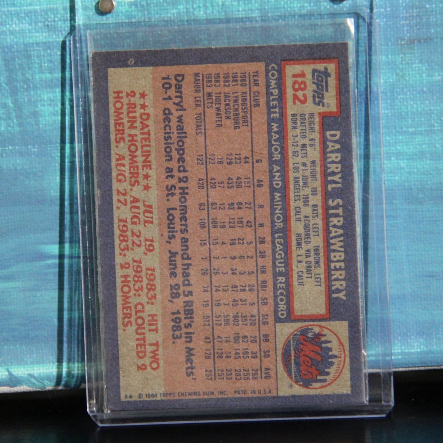 1984 Topps #182 Darryl Strawberry