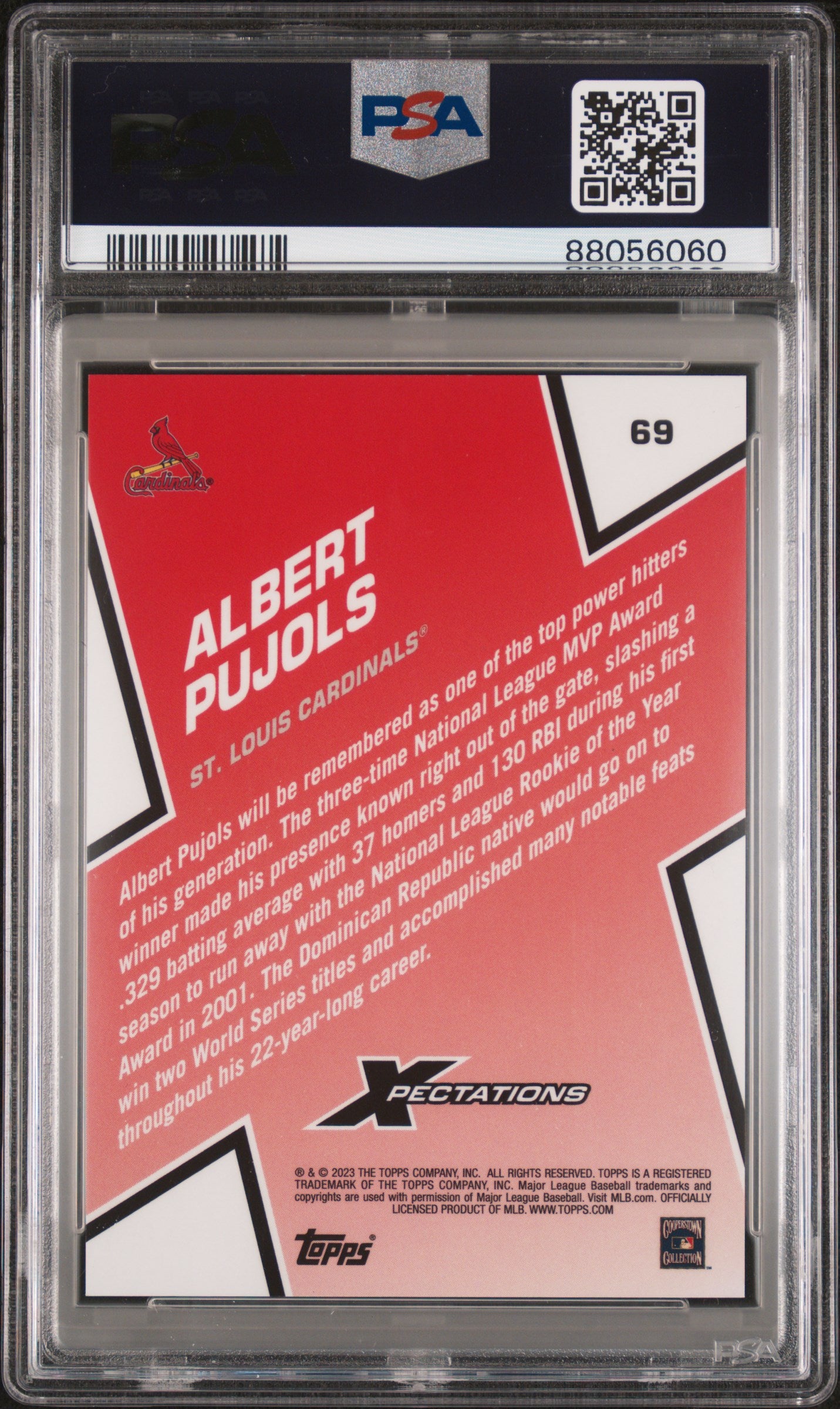 2023 Topps Xpectations #69 Albert Pujols Motherboard Gold 1/1 - PSA 9