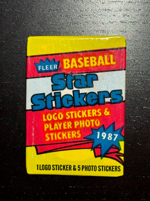 1987 Fleer Baseball Star Stickers Sealed Wax Pack