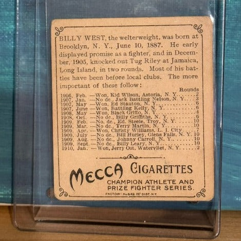 1910 T218 Mecca Champion Athlete & Prize Fighter Series - Billy West