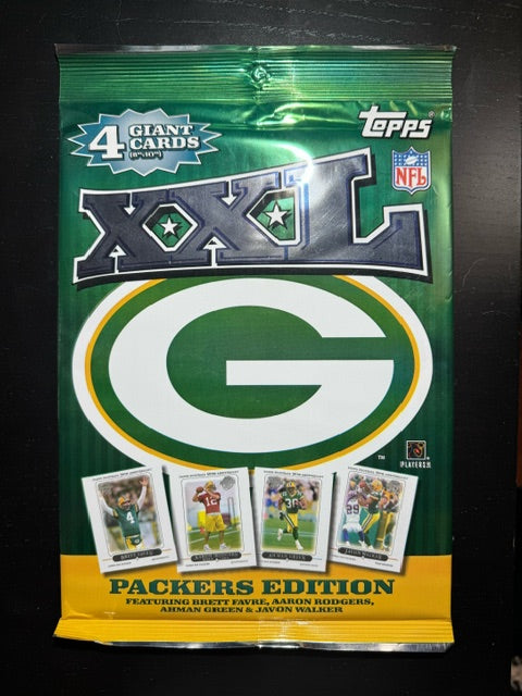 2005 Topps XXL Jumbo Cards Pack of 4- Packers Edition - Aaron Rodgers Rookie + 3 others