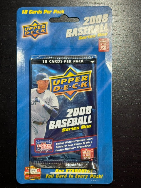 2008 Upper Deck Series 1 Baseball Sealed 18 Card Pack - Starquest