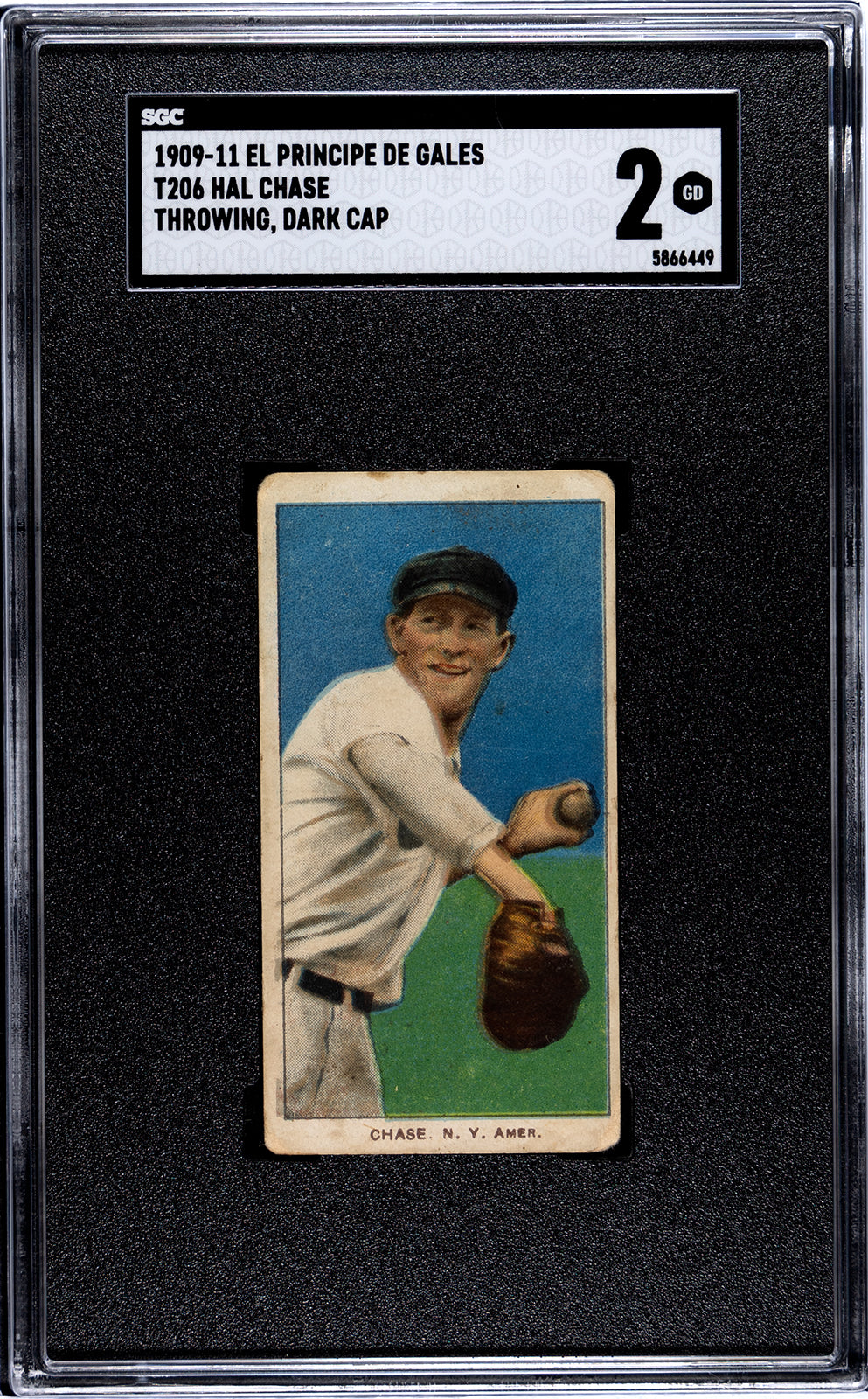 1909-11 T206 El Principe De Gales Hal Chase (Throwing, With Cap) - SGC 2