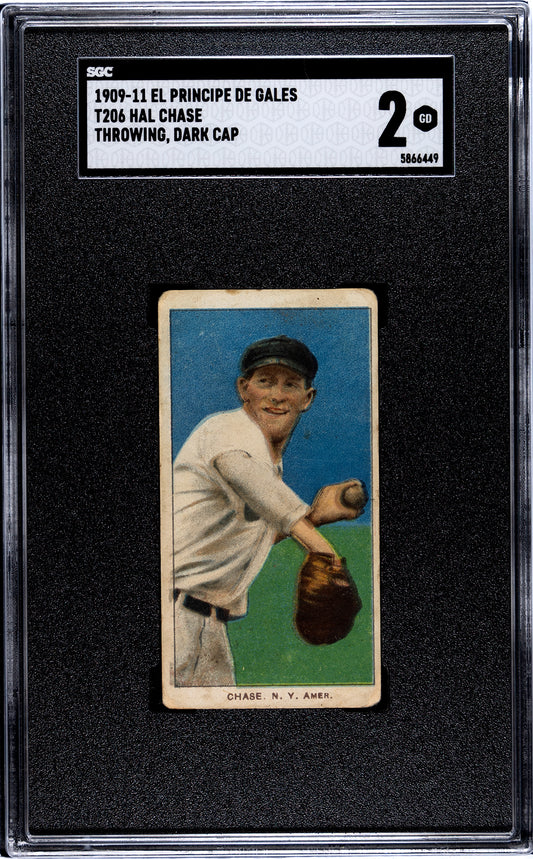 1909-11 T206 El Principe De Gales Hal Chase (Throwing, With Cap) - SGC 2