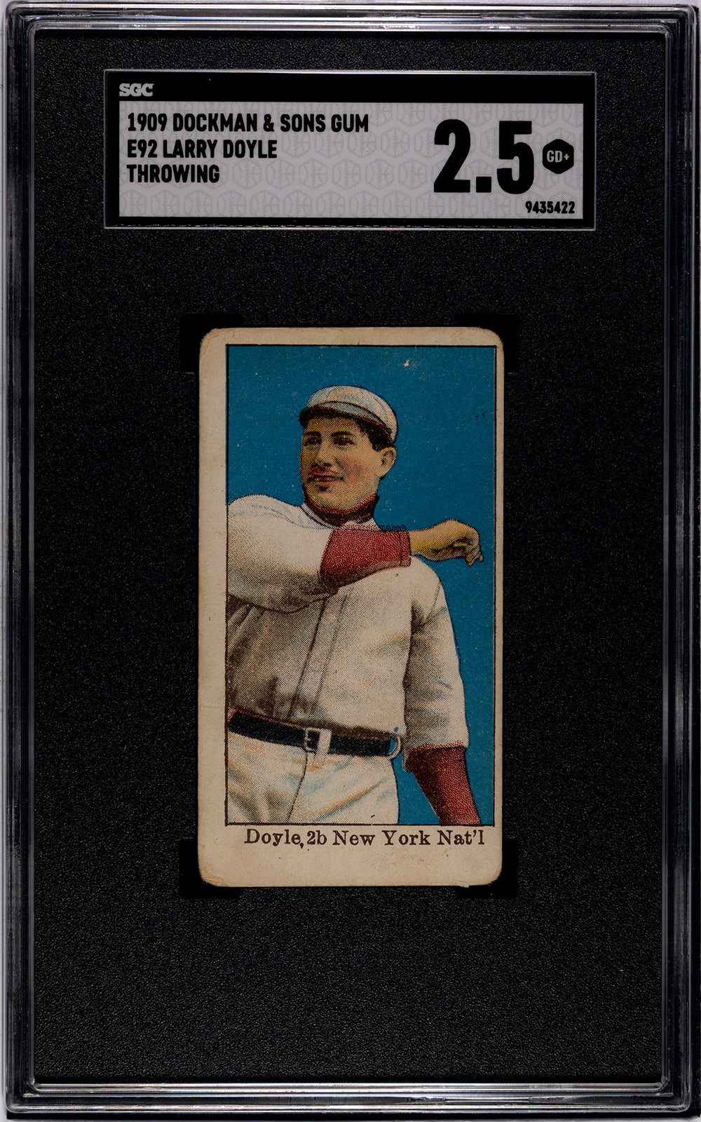 1909 E92 Dockman & Sons Larry Doyle (Throwing) - SGC 2.5