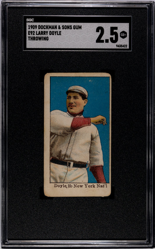 1909 E92 Dockman & Sons Larry Doyle (Throwing) - SGC 2.5