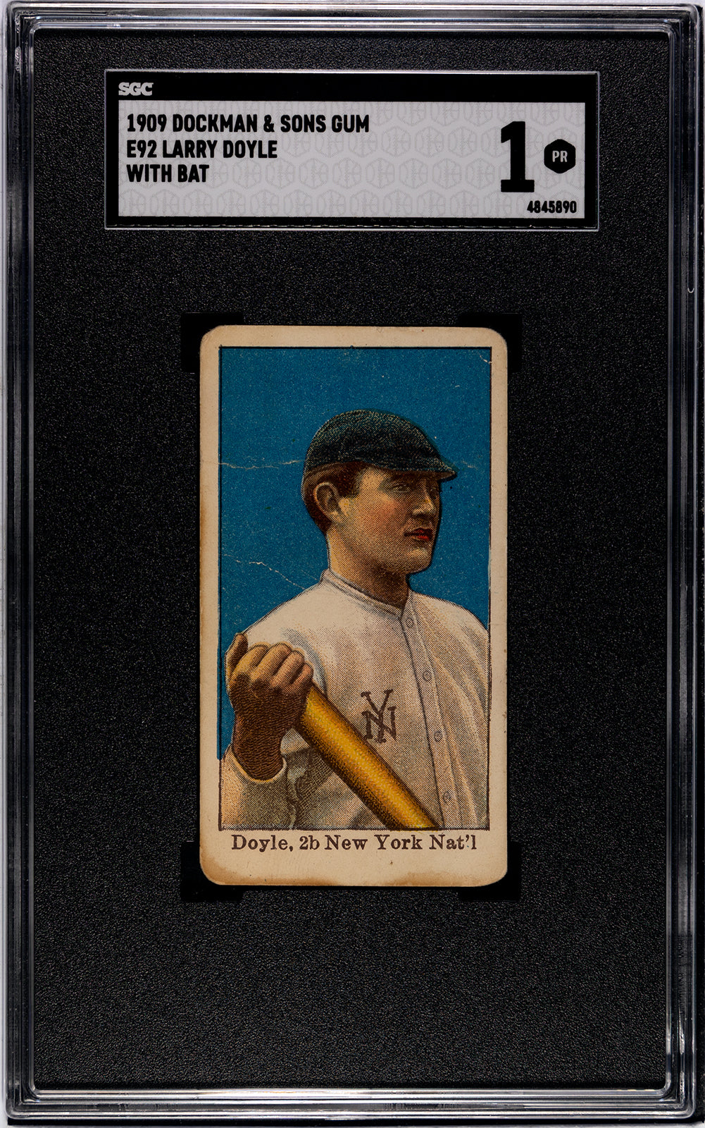 1909 E92 Dockman & Sons Larry Doyle (With Bat) - SGC 1