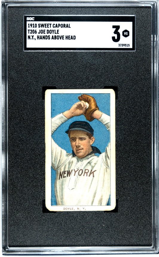 1910 T206 Sweet Caporal Joe Doyle (NY, Hands Above Head) - SGC 3