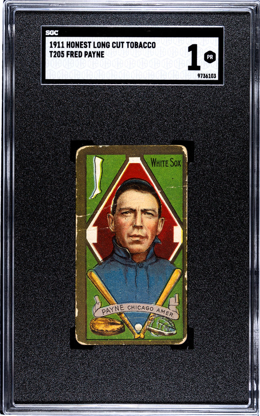 1911 T205 Honest Long Cut Fred Payne - SGC 1