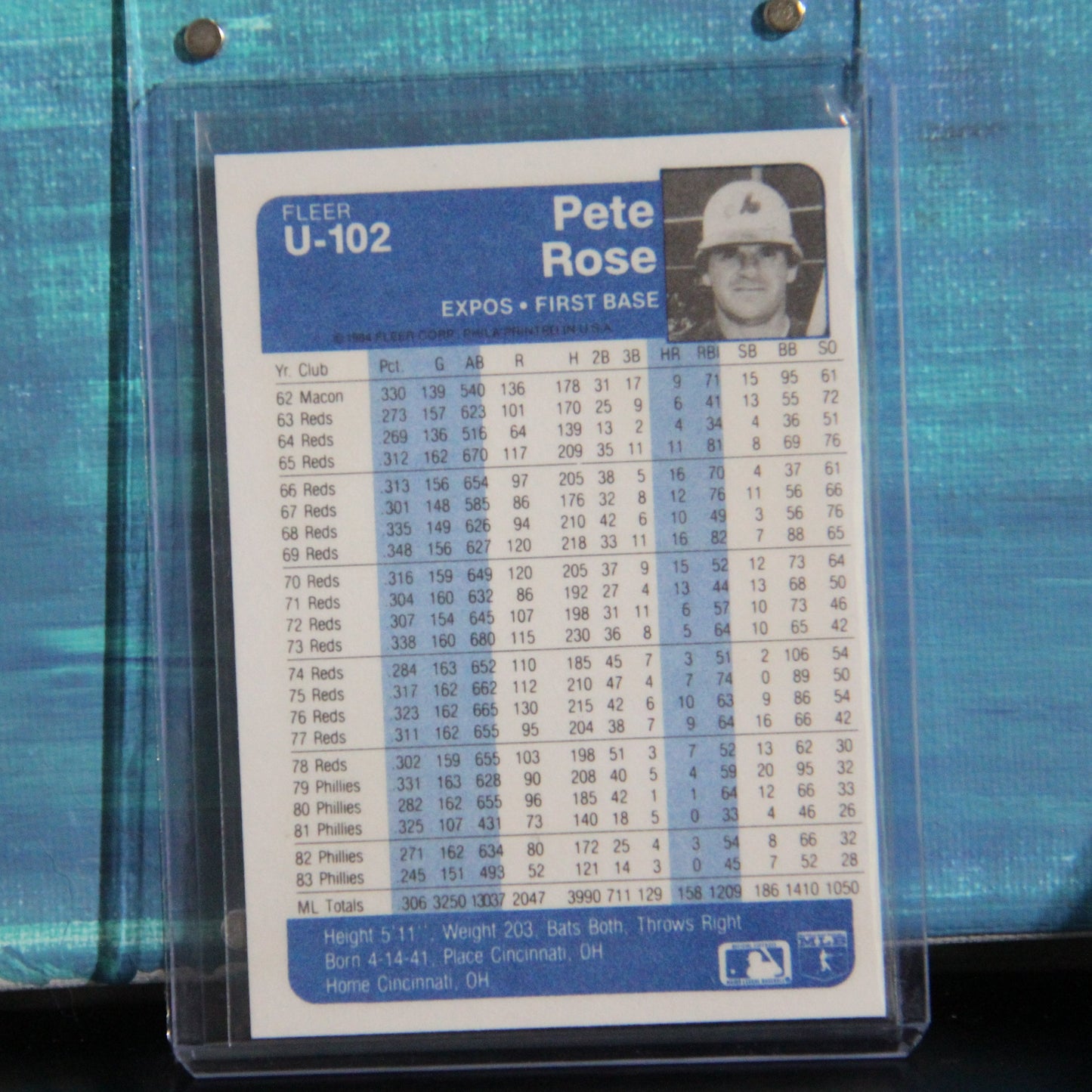 1984 Fleer Update #U-102 Pete Rose
